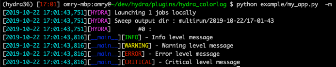 Colored log output